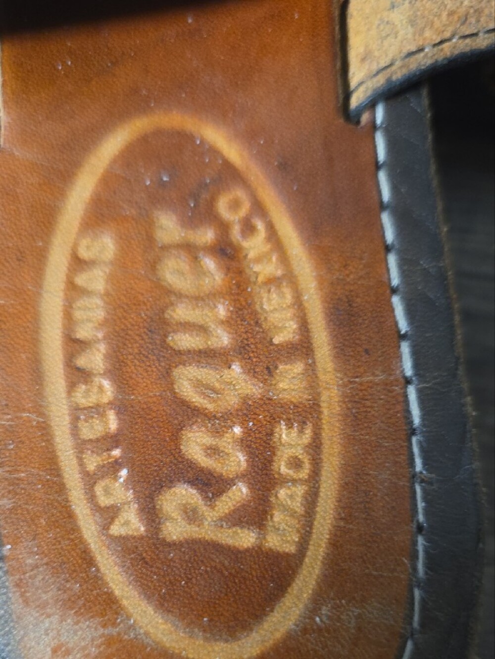 Carved Floral Leather Slide Sandals - Cognac Brown - Picture 4 of 6